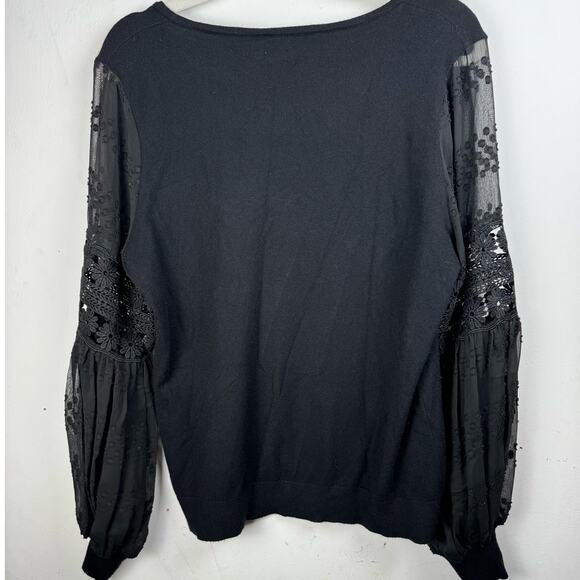 Sioni Milano Bohemian Dark Feminine Hippie Whimsygoth Fairy Crochet Lace Top L - Picture 2 of 6